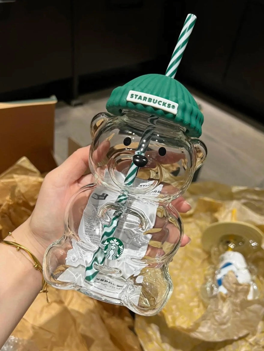 Starbucks Teddy Bear Bearista Glass Cup 2025 Limited Edition New - Limited Qty
