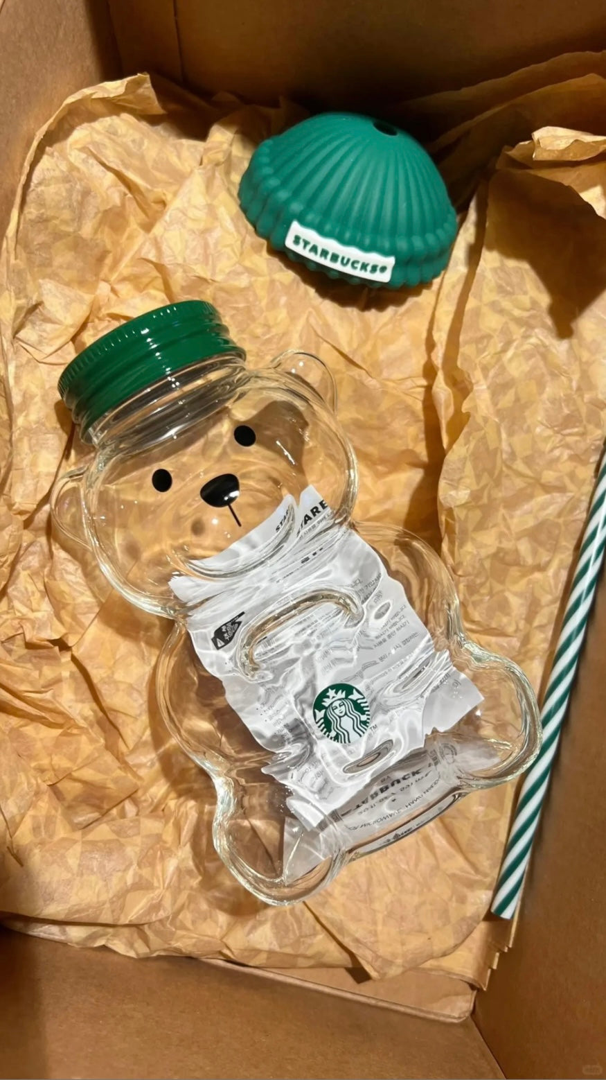 Starbucks Teddy Bear Bearista Glass Cup 2025 Limited Edition New - Limited Qty